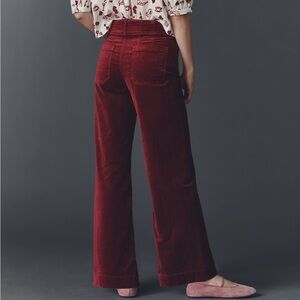 Maeve The Collette velvet wide leg cropped pants